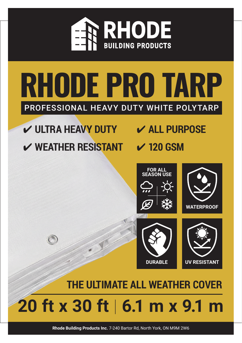 Rhode Pro heavy duty white tarp